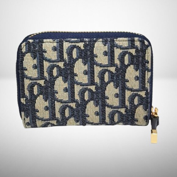 Dior Small 30 Montaigne Voyageur Coin Purse in Blue Dior Oblique Jacquard - Picture 4 of 8